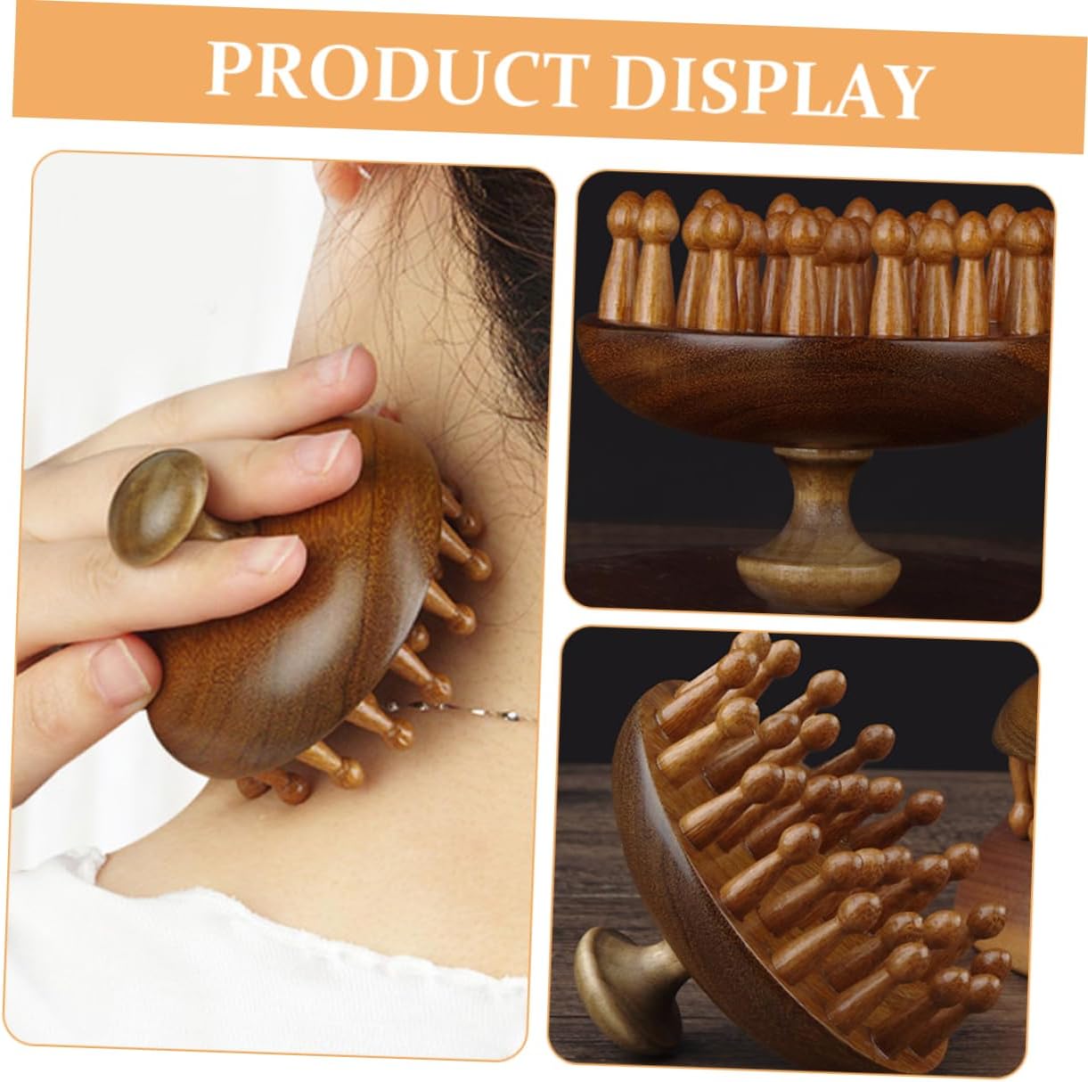 MultiFunctional Sandalwood Massage Comb  Scalp Stimulator  Body Guasha Tool 7