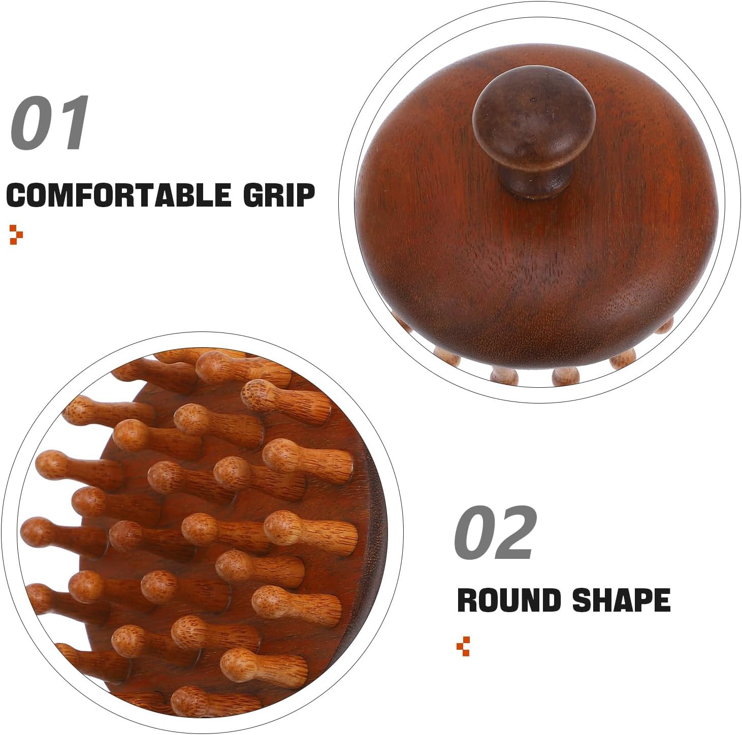 MultiFunctional Sandalwood Massage Comb  Scalp Stimulator  Body Guasha Tool 8