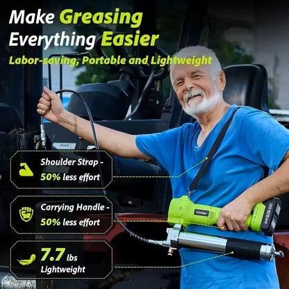 Cordless Electric Grease Gun Kit With Batteries And Flexible Hose 5