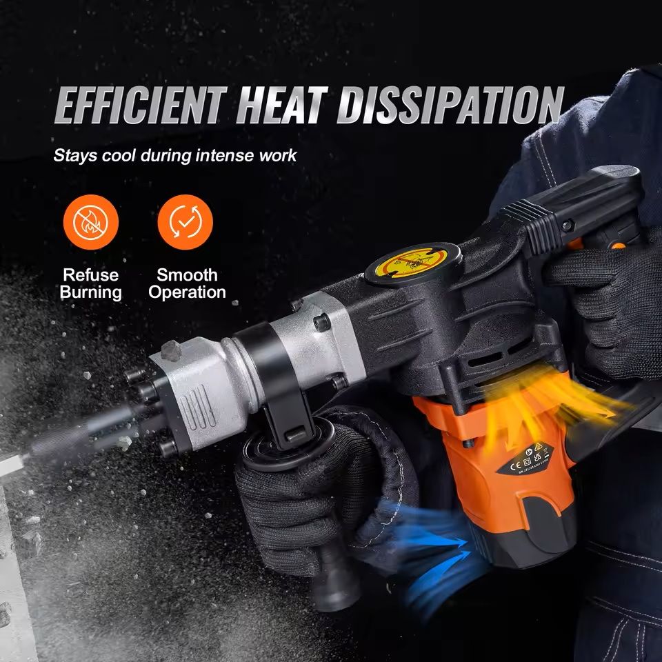 Heavy Duty Electric Jackhammer With Chisels And Carry Case 1