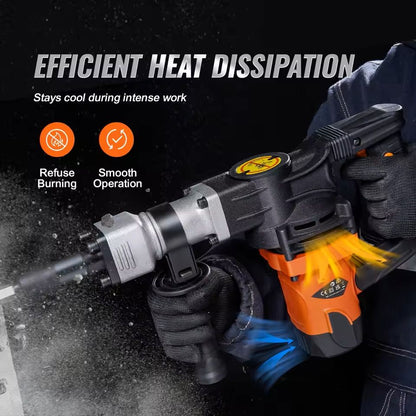 Heavy Duty Electric Jackhammer With Chisels And Carry Case 1