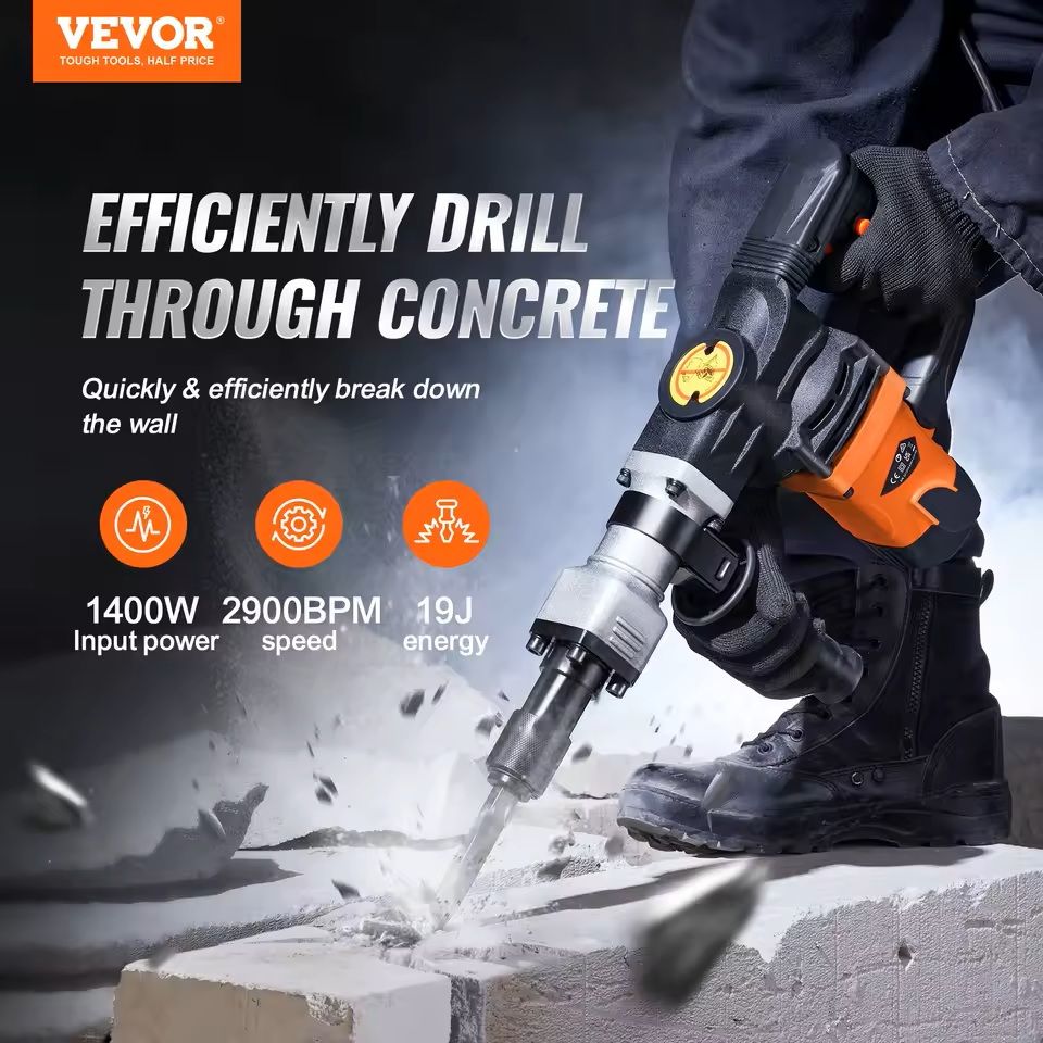 Heavy Duty Electric Jackhammer With Chisels And Carry Case 4