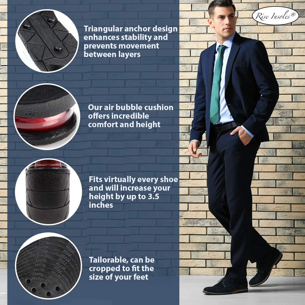 Adjustable Height Increase Insoles  Air Cushion Elevator Inserts For Men  Women 39cm Boost 6