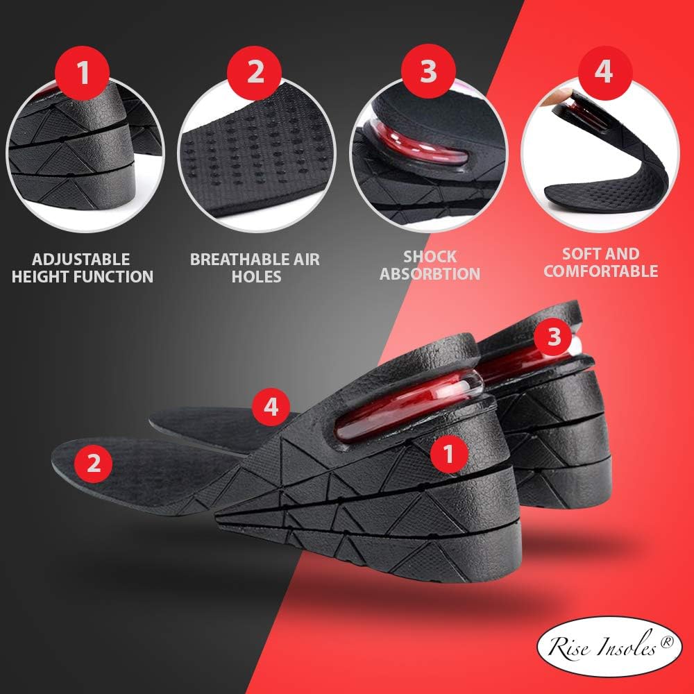 Adjustable Height Increase Insoles  Air Cushion Elevator Inserts For Men  Women 39cm Boost 3