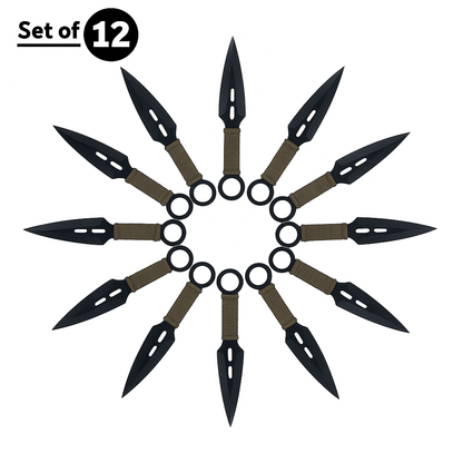12PC Stainless Steel Throwing Knife Set with Case for Practice and Training