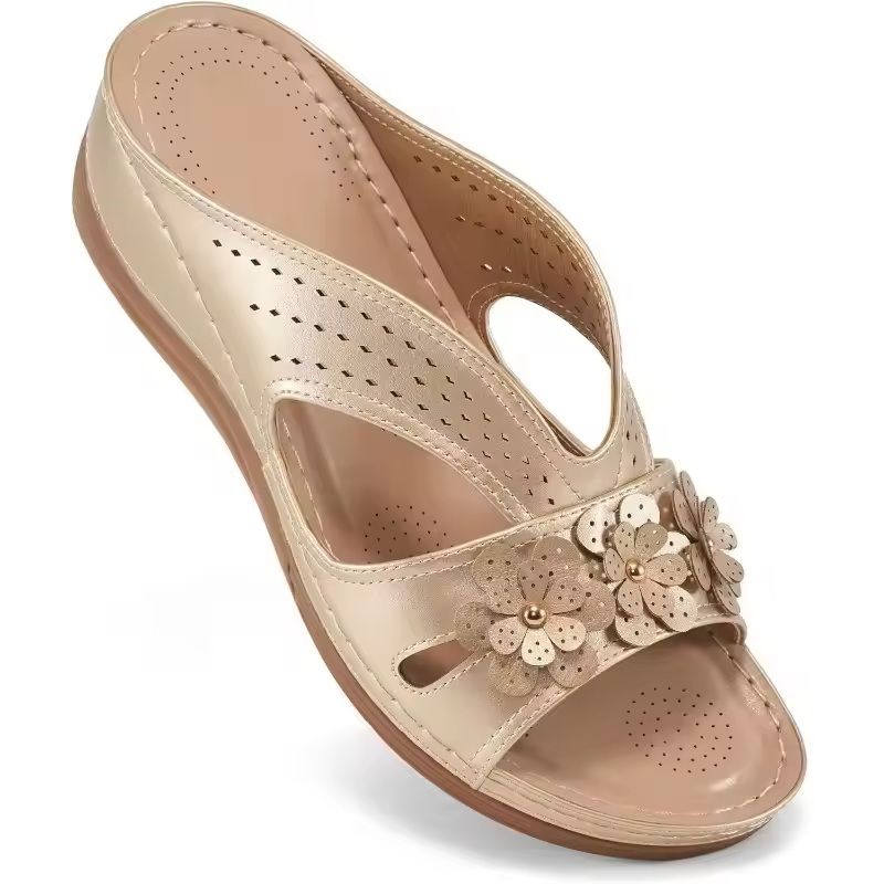 Womens Hollow Flower Wedge Sandals  Comfortable NonSlip Beach Platform Shoes 2