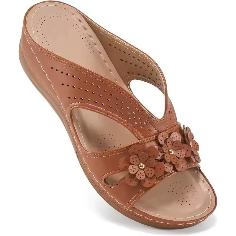 Womens Hollow Flower Wedge Sandals  Comfortable NonSlip Beach Platform Shoes 4