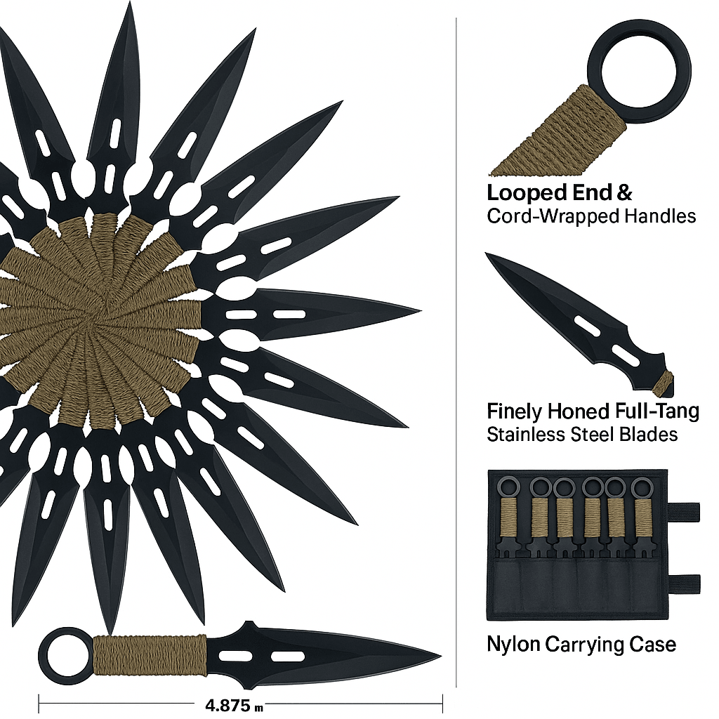 12PC Stainless Steel Throwing Knife Set With Case For Practice And Training 3