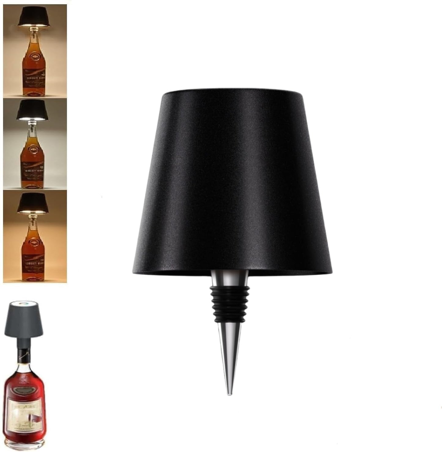 Wireless Bottle Table Lamp  Touch Control Night Light With 3 Color Modes  Stepless Dimming 5