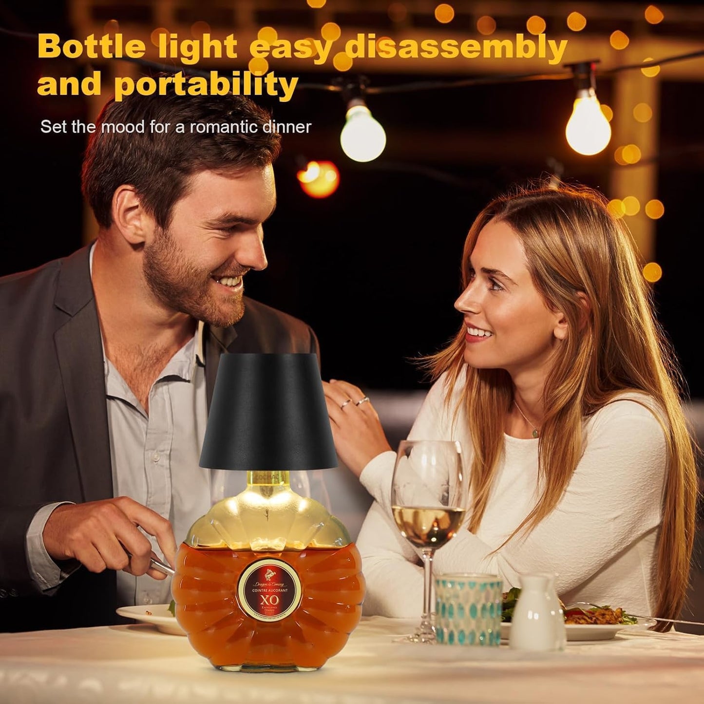 Wireless Bottle Table Lamp  Touch Control Night Light With 3 Color Modes  Stepless Dimming 4