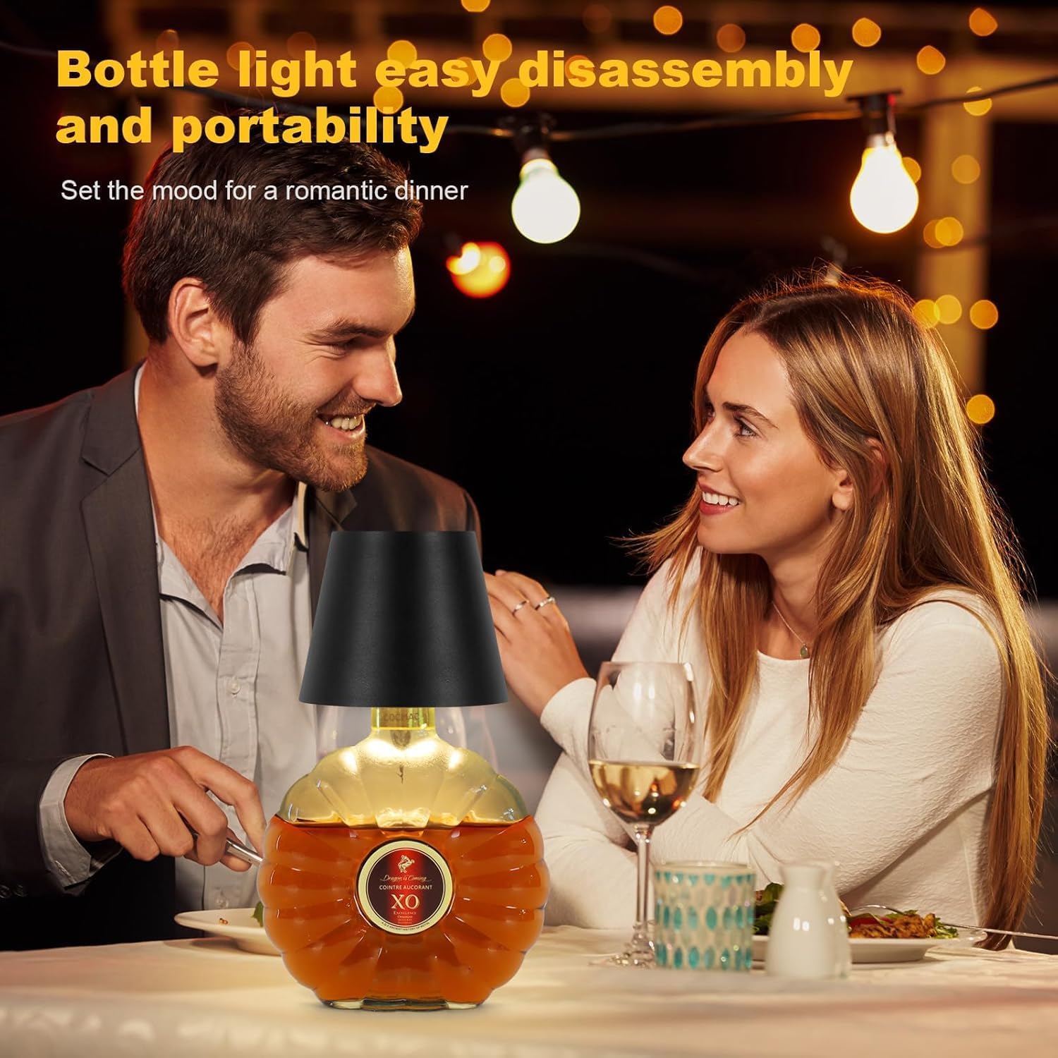 Wireless Bottle Table Lamp  Touch Control Night Light With 3 Color Modes  Stepless Dimming 4