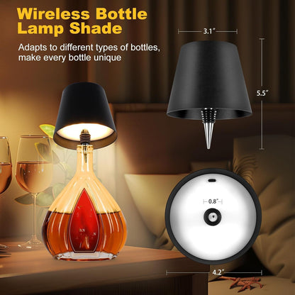 Wireless Bottle Table Lamp  Touch Control Night Light With 3 Color Modes  Stepless Dimming 2