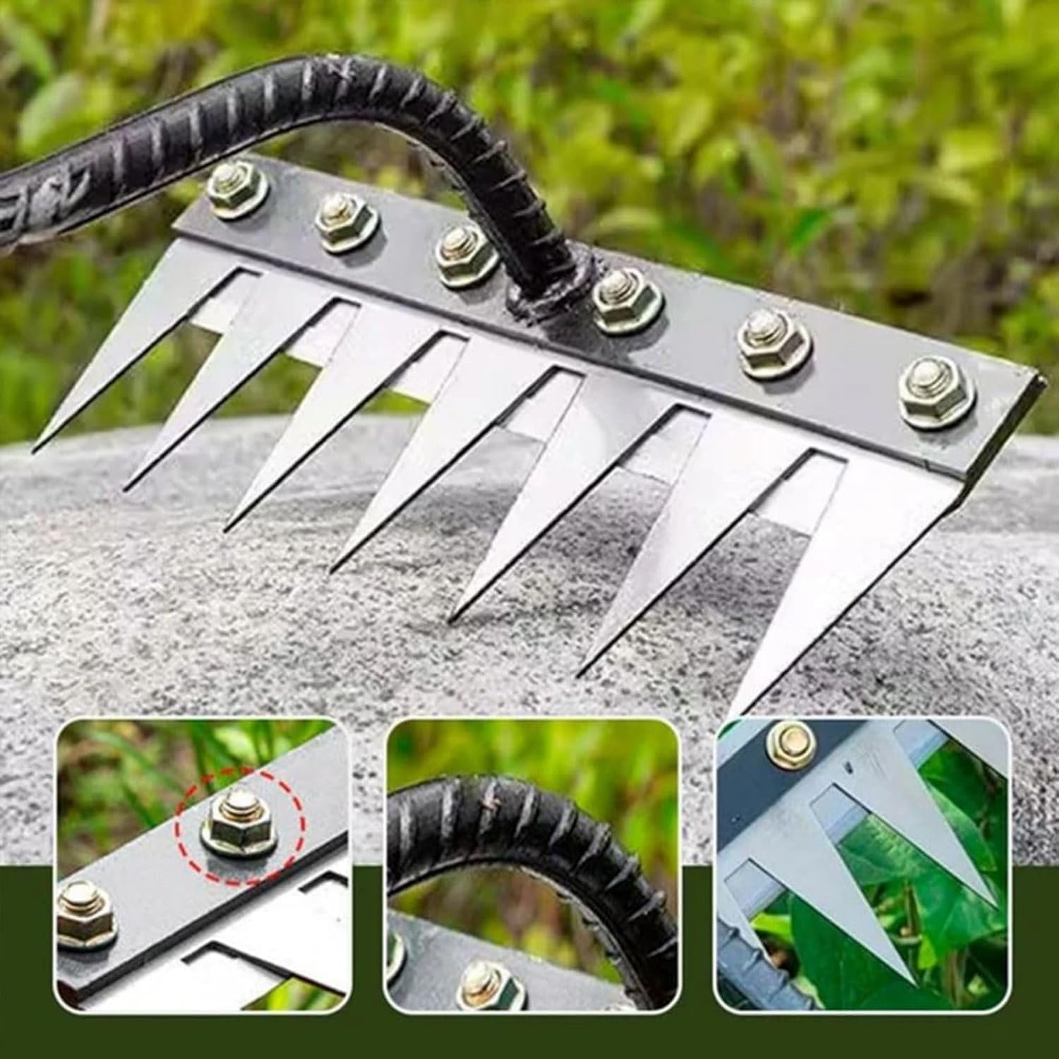 Carbon Steel Garden Hand Rake  5 To 8 Teeth Weeding  Soil Scarifier Tool For Farming  Landscaping 1