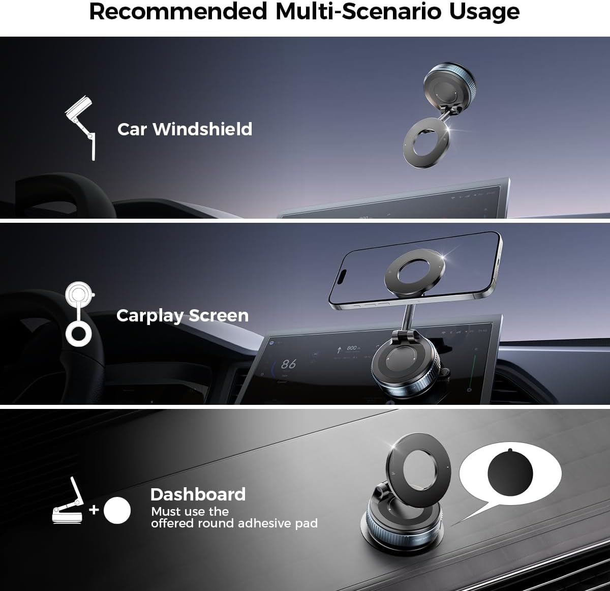 Xiaomi 360 Magnetic Car Phone Holder  Vacuum Suction Mount For Dashboard Windshield  Desktop Use 2
