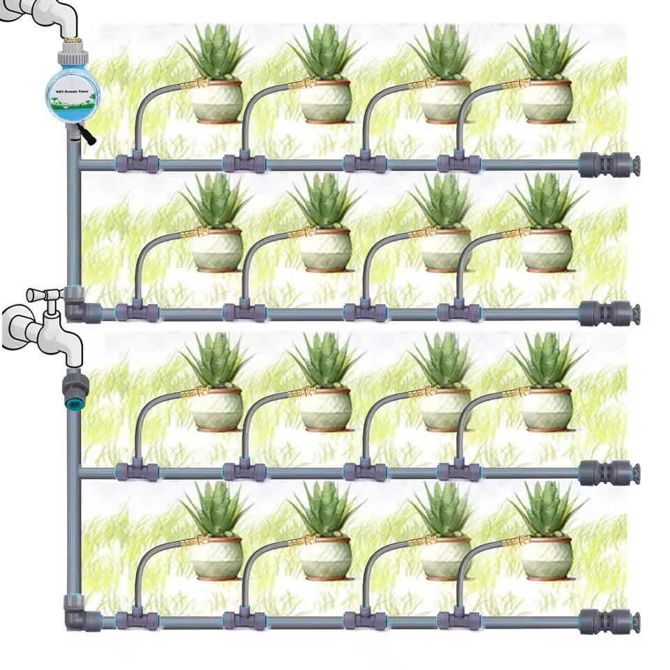 Adjustable Garden Misting System With Flexible Brass Spray Kit  Cooling Fogging  Watering Hose 11