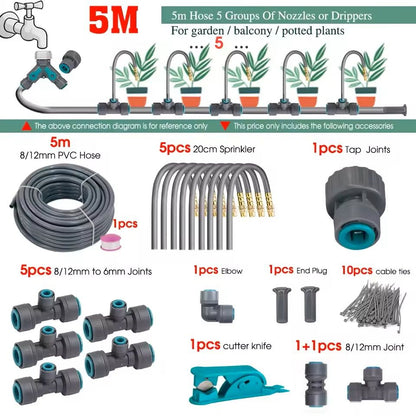 Adjustable Garden Misting System With Flexible Brass Spray Kit  Cooling Fogging  Watering Hose 2