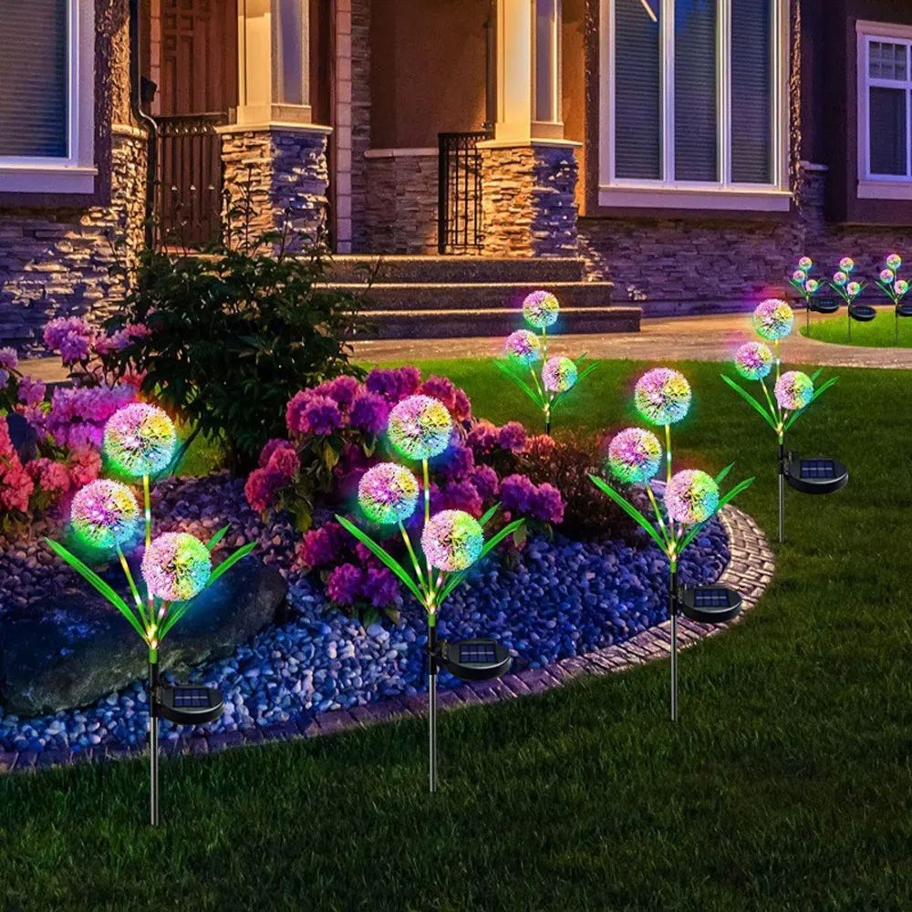 Flower Garden Lights, Outdoor Onion Head Yard Lawn Decoration Light for Wedding Christmas Landscape Pathway Decor