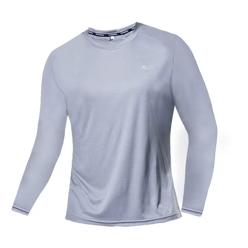 Mens Ice Silk Long Sleeve TShirt  QuickDry Breathable Sun Protection 3