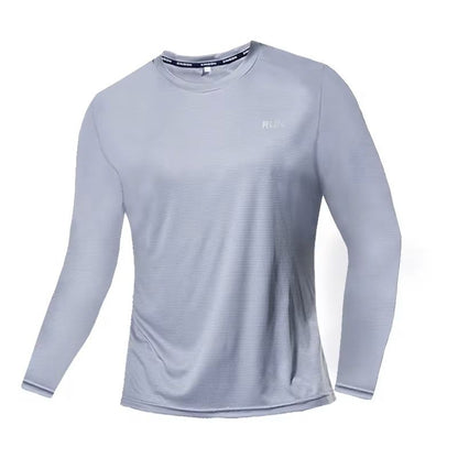 Mens Ice Silk Long Sleeve TShirt  QuickDry Breathable Sun Protection 8