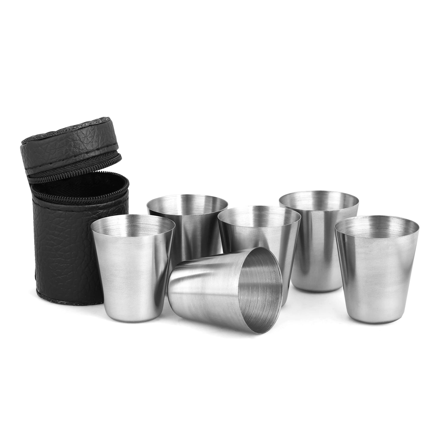 Outdoor Stainless Steel Cups Set Portable Travel Glasses For Whisky Wine With Case Mini Reusable Dr