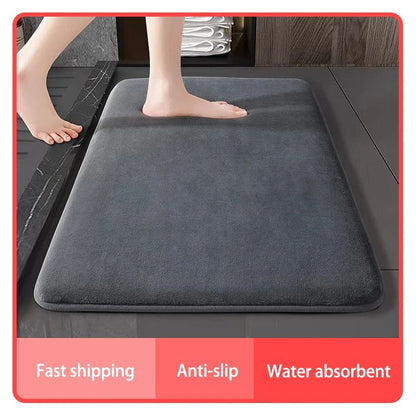 Super Absorbent Floor Mat, Anti-Slip Coral Velvet Bathroom Rug, Quick Dry Bath Mat for Doorways, Showers