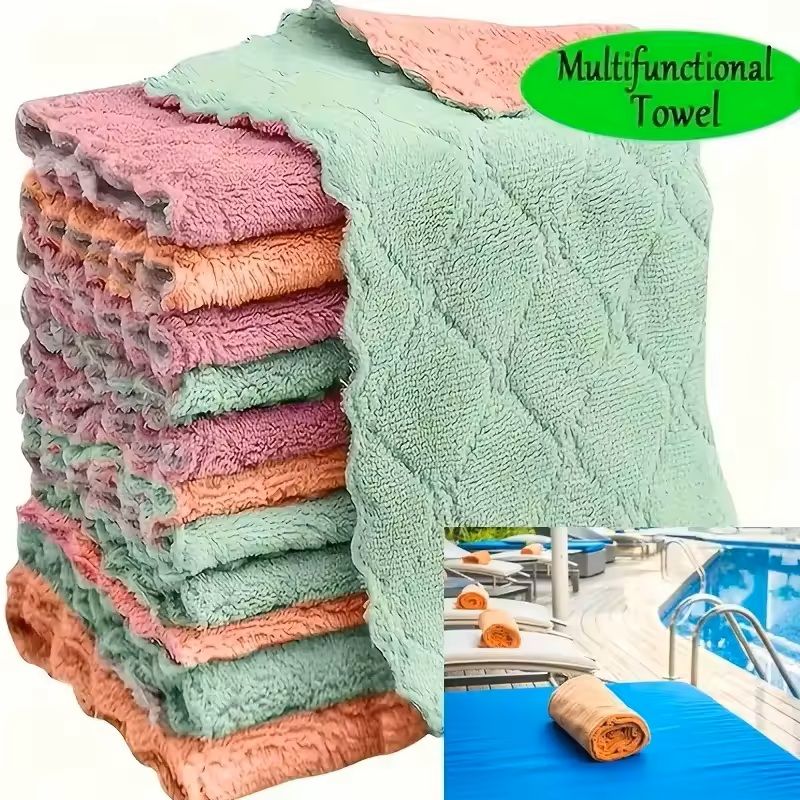 5 10 20 Piece Ultra Fine Fiber Kitchen Towel Set Soft Absorbent Stain Removing Cleaning Cloths 2