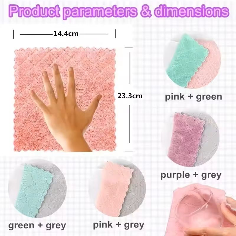 5 10 20 Piece Ultra Fine Fiber Kitchen Towel Set Soft Absorbent Stain Removing Cleaning Cloths 5