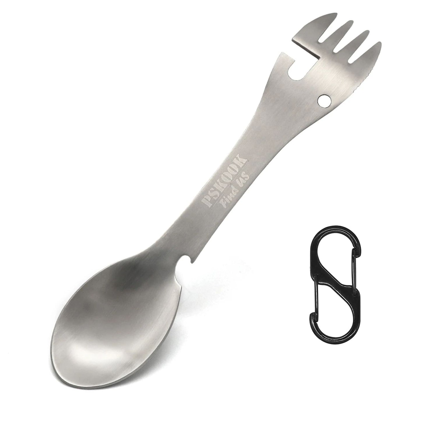 Stainless Steel Tactical Spork With Spoon Fork Knife Bottle  Can Opener Outdoor Camping Hiking Surv 6