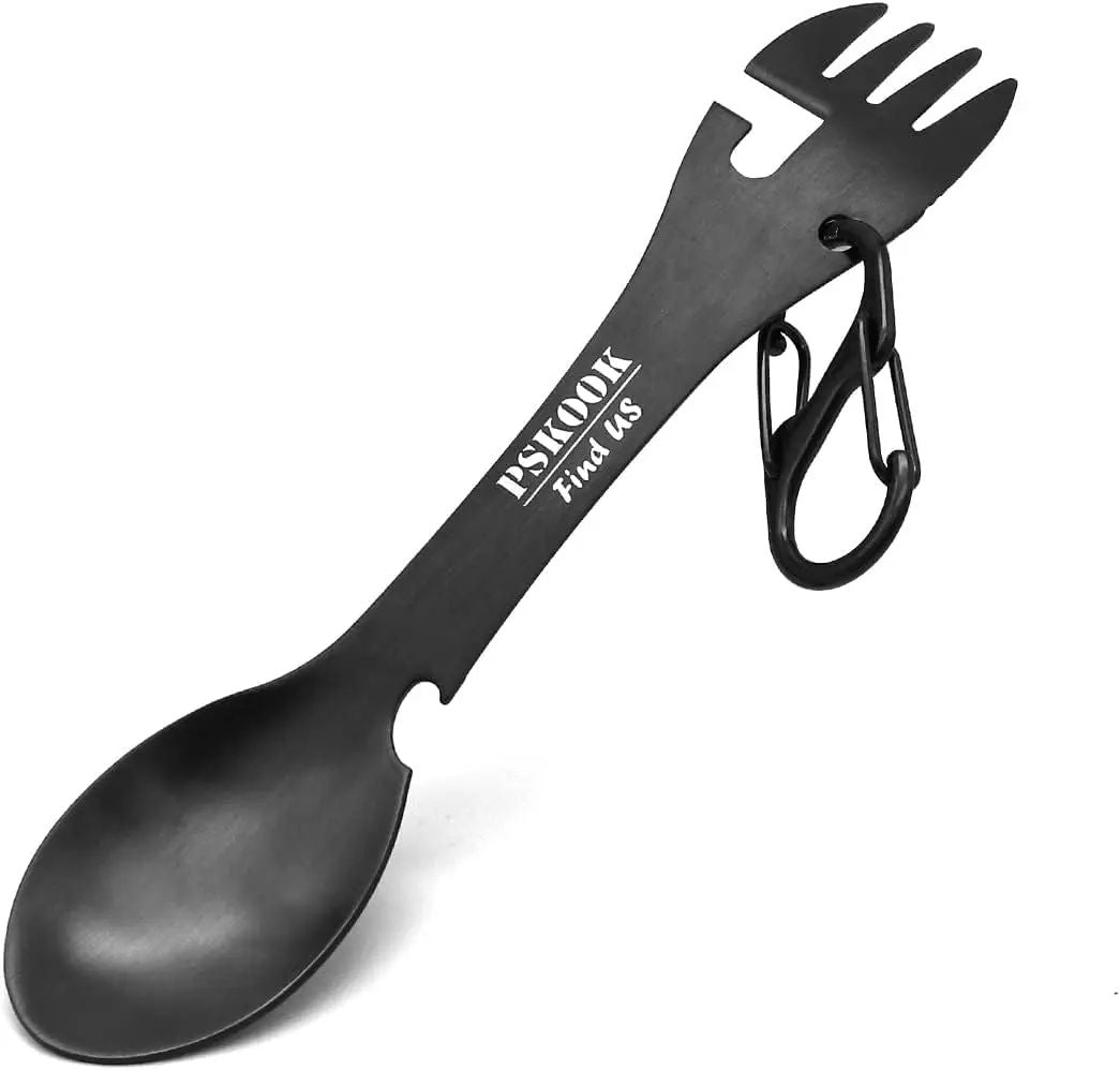 Stainless Steel Tactical Spork With Spoon Fork Knife Bottle  Can Opener Outdoor Camping Hiking Surv 7