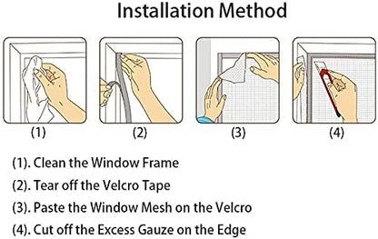 White MosquitoProof Window  Door Screen Customizable Insect Netting For Summer Ventilation 7