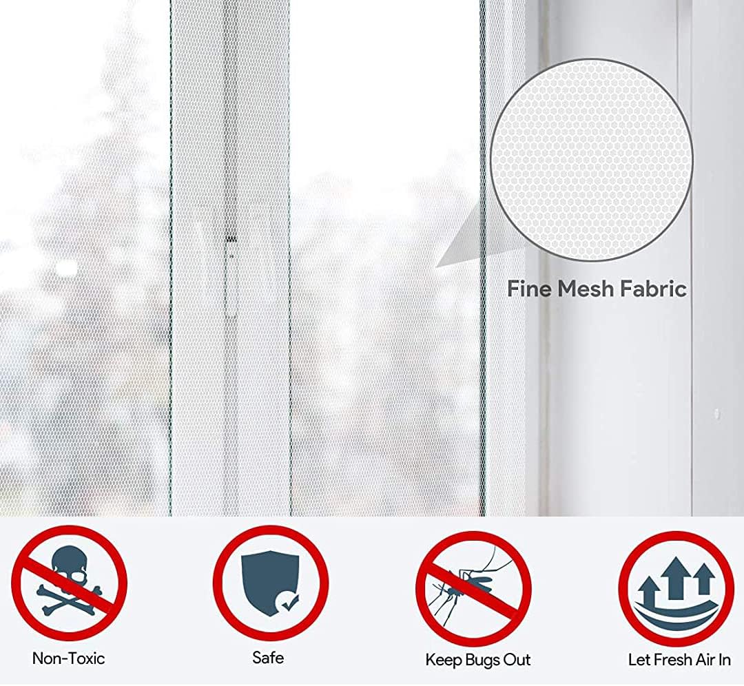 White MosquitoProof Window  Door Screen Customizable Insect Netting For Summer Ventilation 5