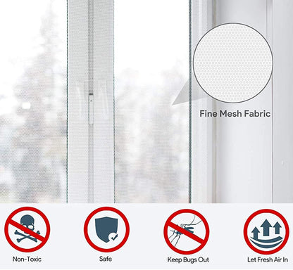 White MosquitoProof Window  Door Screen Customizable Insect Netting For Summer Ventilation 5