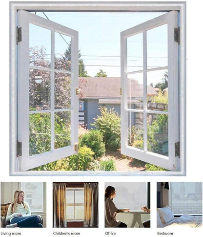 White MosquitoProof Window  Door Screen Customizable Insect Netting for Summer Ventilation