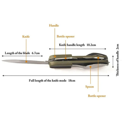 Stainless Steel Foldable Outdoor Tableware Set Camping Picnic Hiking Travel Dinnerware Kit With For 5