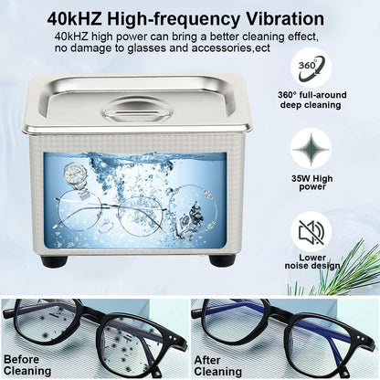 Ultrasonic Cleaner 40kHz Professional Ultrasound Washing Bath For Jewelry  Eyeglasses 2