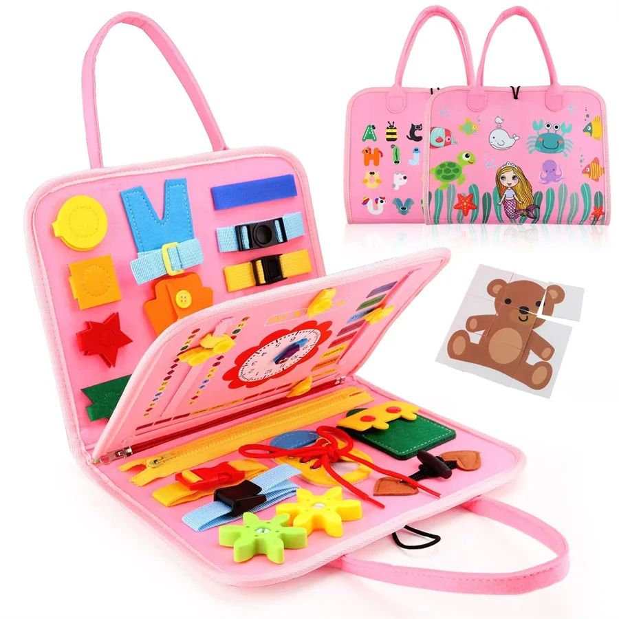 Montessori Busy Board For Toddlers Sensory Educational Toys For Kids Preschool Fine Motor Skills Gi 2