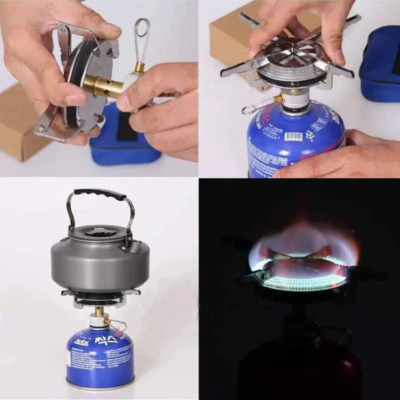 Windproof Camping Gas Stove Portable Foldable Backpack Stove With Piezo Ignition For Outdoor Cookin 5