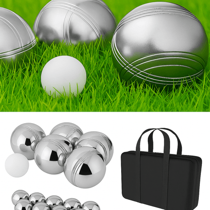 Petanque Boules Set  8 Steel Tossing Balls With Carrying Case For Backyard Bocce Games 3