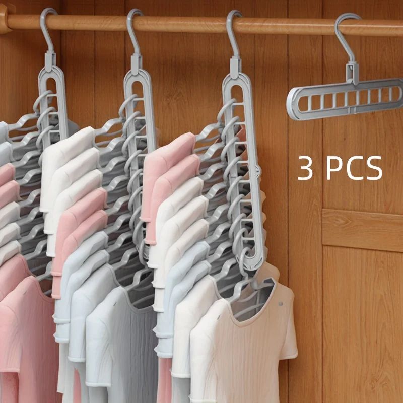 Heavy Duty Plastic Foldable Hangers, Space Saving Clothes Organizer for Wardrobe, Closet, Home, Dorm Room Storage