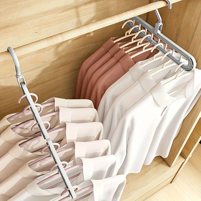Heavy Duty Plastic Foldable Hangers Space Saving Clothes Organizer For Wardrobe Closet Home Dorm Ro 2