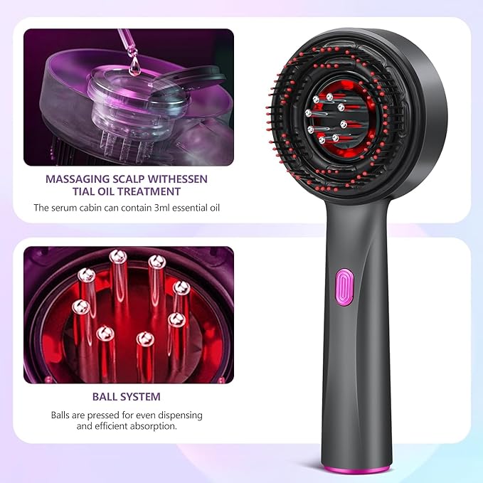 Electric Scalp Massage Comb With Red Light Therapy  Hair Growth Stimulator  Oil Applicator For Anti 1