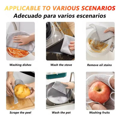 Magic Multipurpose Dishwashing Cloth Wire Mesh Scrubber For Kitchen And Home Cleaning 1