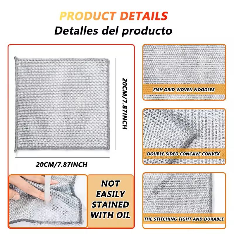 Magic Multipurpose Dishwashing Cloth Wire Mesh Scrubber For Kitchen And Home Cleaning 3