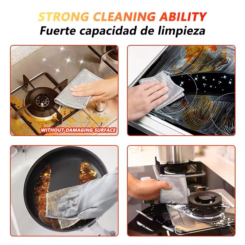 Magic Multipurpose Dishwashing Cloth Wire Mesh Scrubber For Kitchen And Home Cleaning 6