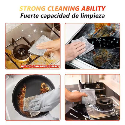 Magic Multipurpose Dishwashing Cloth Wire Mesh Scrubber For Kitchen And Home Cleaning 6