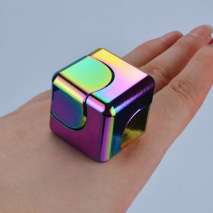 Square Decompression Spinning Top Dice Cube, Anti-Anxiety Hand Fidget Spinner Toy for Kids & Adults