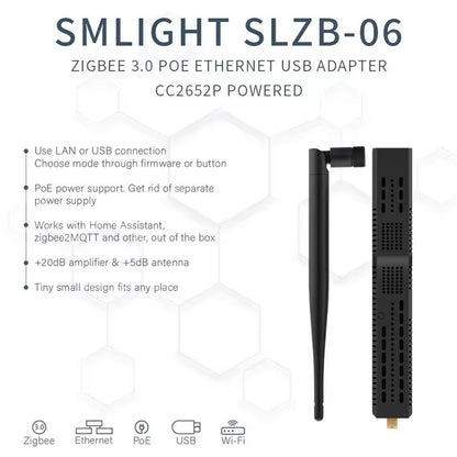 Zigbee 3 Gateway Ethernet USB WiFi Coordinator With PoE For Home Automation 11