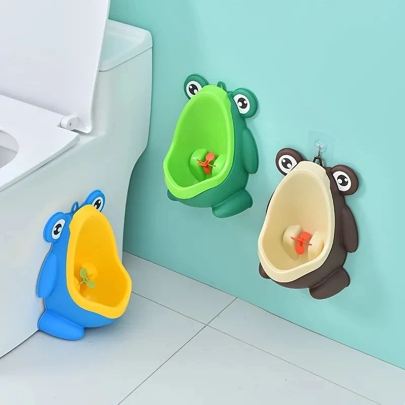 Cute Frog Potty Training Urinal for Boys with Fun Aiming Wall-Mounted Toilet Urinal Trainer for Toddlers Aged 1 to 6