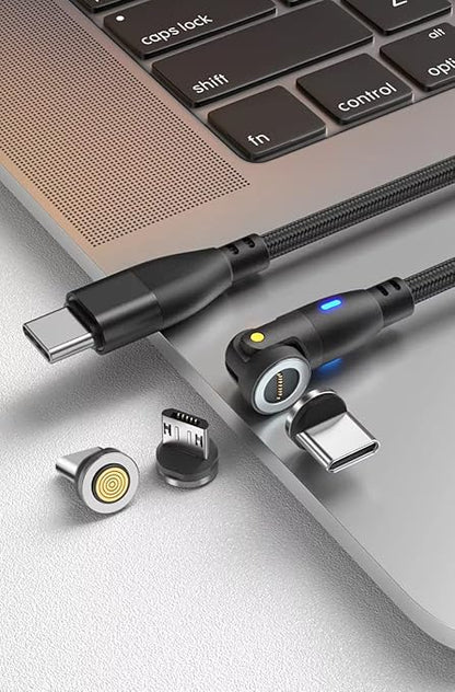 AUFU 100W Magnetic USB Charging Cable  5A Fast Charge TypeC  Micro USB Magnet Cable For IPhone Sams 6