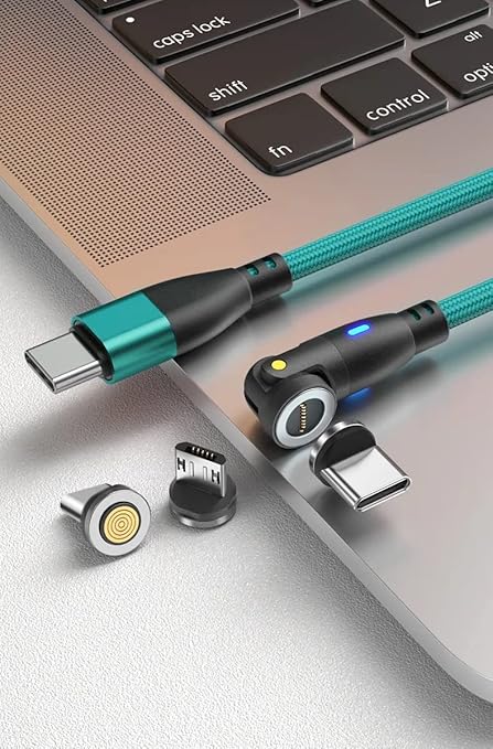 AUFU 100W Magnetic USB Charging Cable  5A Fast Charge TypeC  Micro USB Magnet Cable For IPhone Sams 8